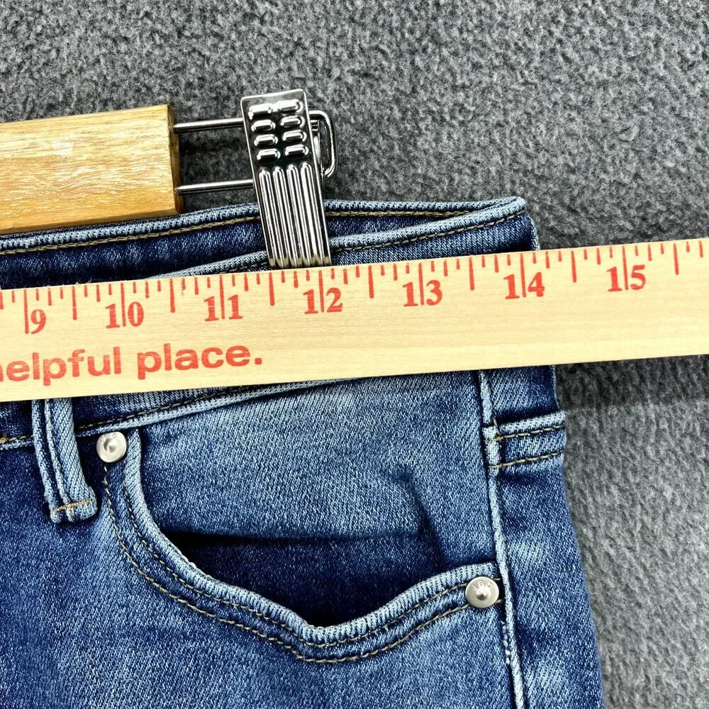 JBD Jeans Y2K Womens 26 Blue‎ Frayed Raw Hem Flared Cropped Youth